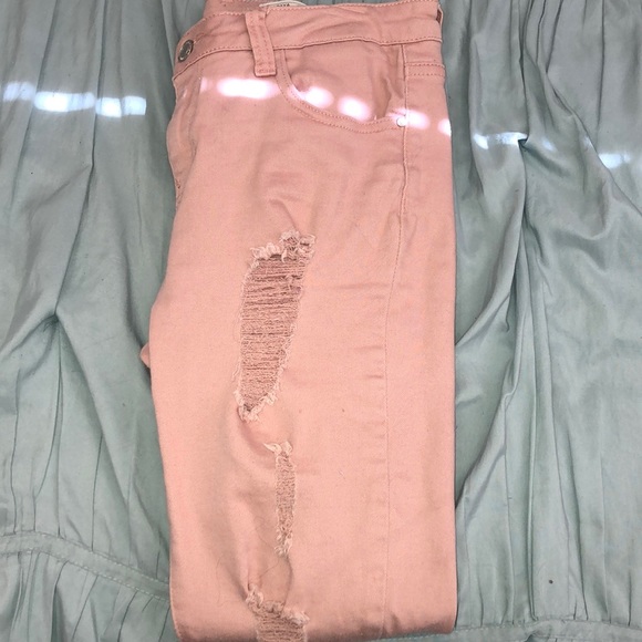 pastel pink jeans